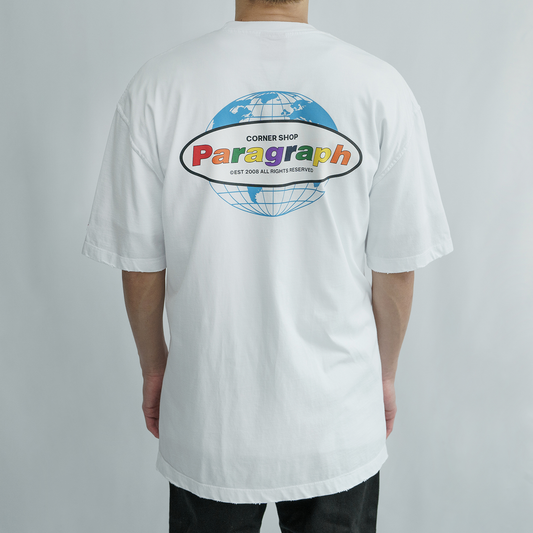 韓國品牌 Paragraph 彩字地圖 短袖T恤 (白）